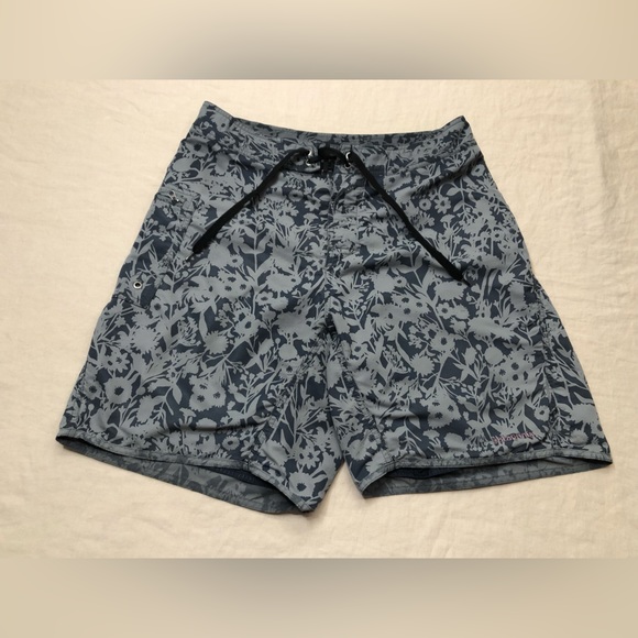 Patagonia Other - Patagonia Mens Board Shorts Size 32 Waist Blue Floral Print with Nylon Lining